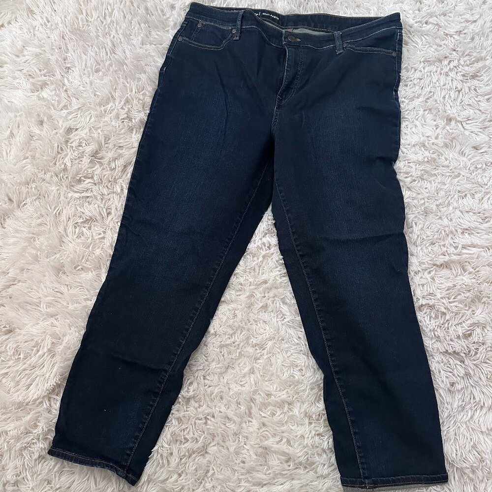 Talbots Flawless blue dark wash  Size 16P Slim Ankle